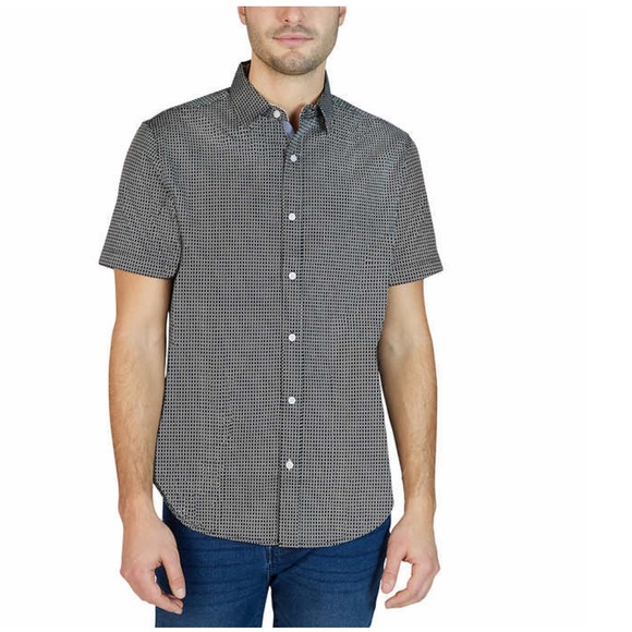 Tahari Shirts Tahari Men Short Sleeve Woven Shirt Black Poshmark